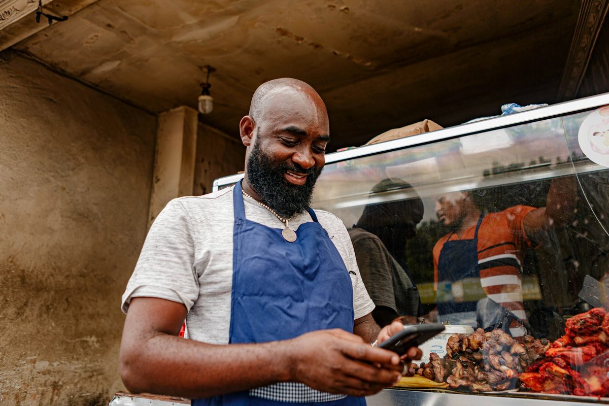 A small business owner at work in his shop