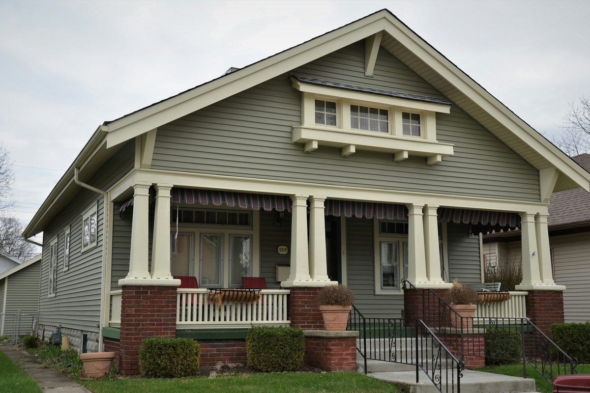 A family home with a front porch